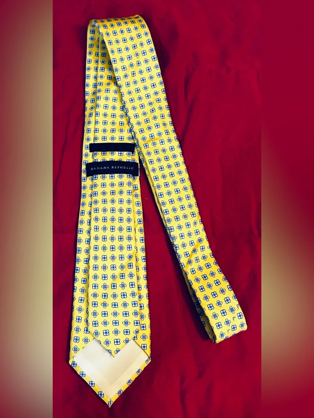 Banana Republic Yellow Floral Geometric Men's Tie